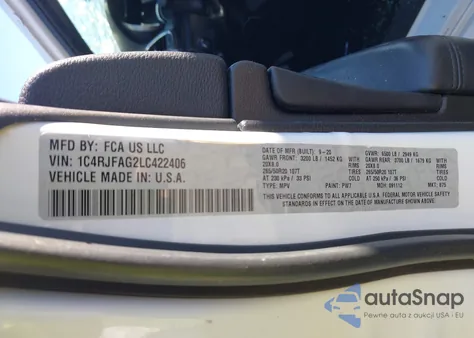 2020 Jeep Grand Cherokee Altitude 4X4 from USA, damaged, VIN 1C4RJFAG2LC422406